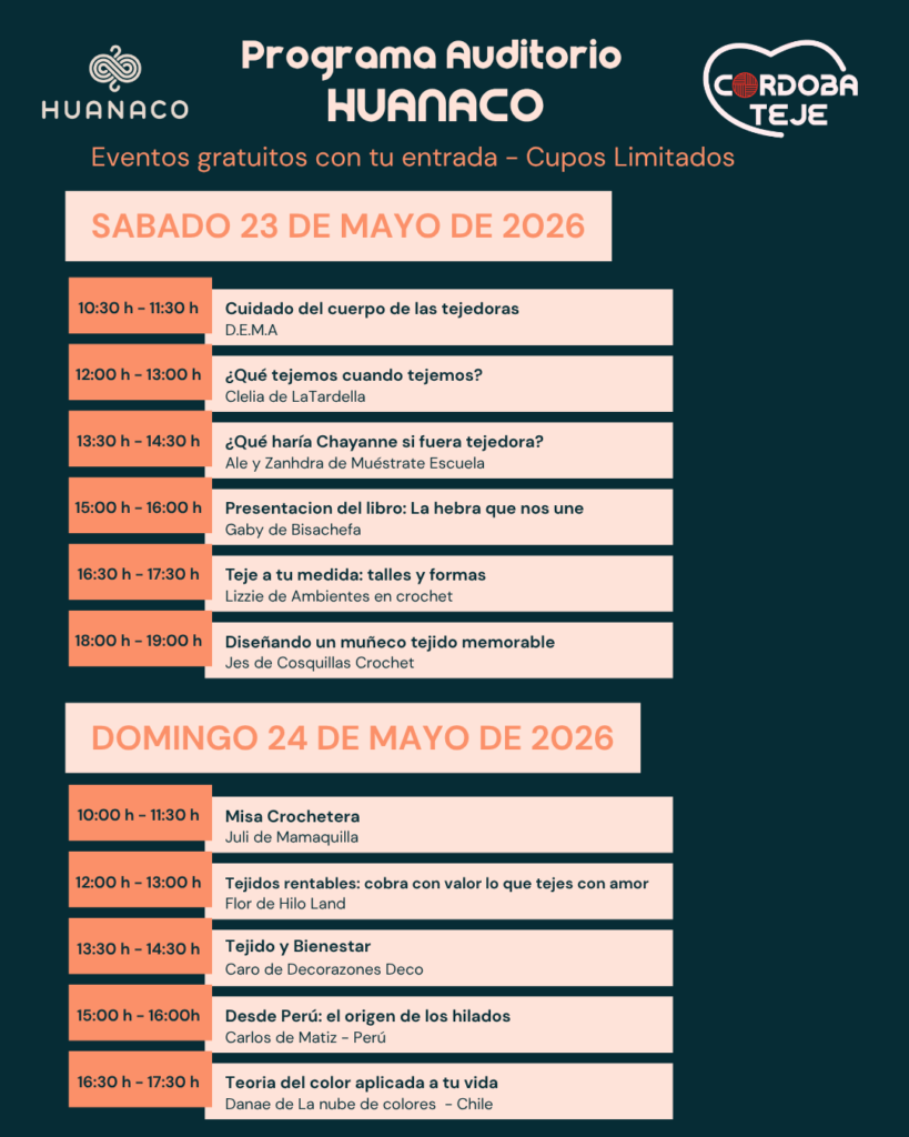 programa de actividades y charlas gratuitas de cordoba teje 2026