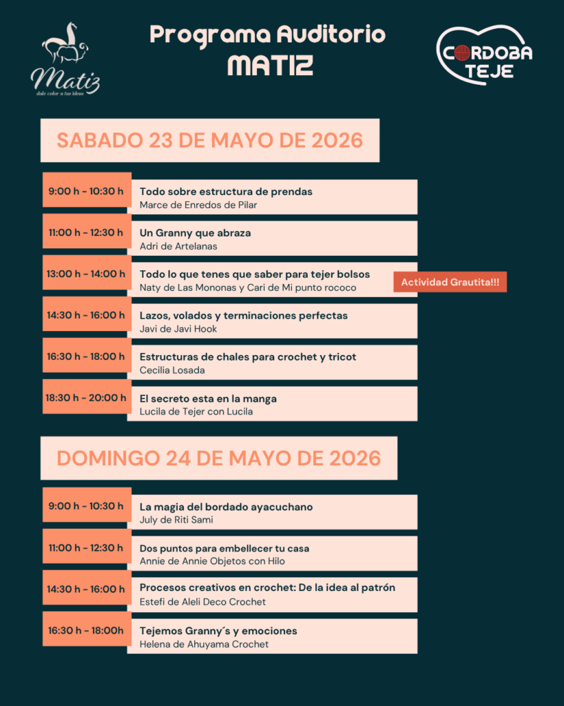 programa de masterclass de cordoba teje 2026